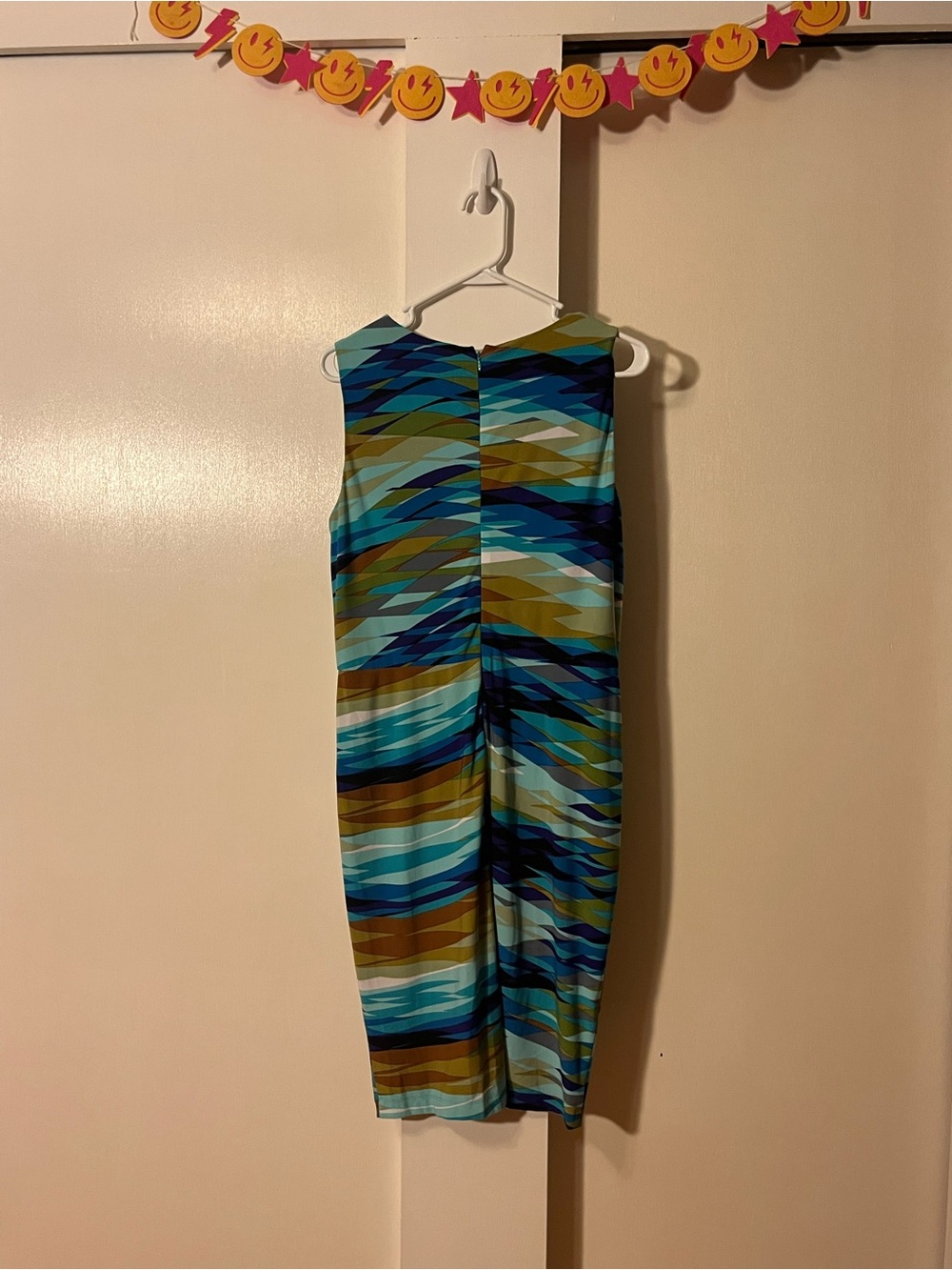 Calvin Klein Multicolor Blue Green Geometric Midi Dress - Picture 3 of 3